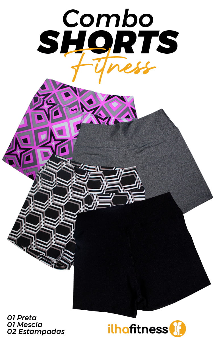 Combos IF1 4 Shorts Fitness Misto IlhaFitness